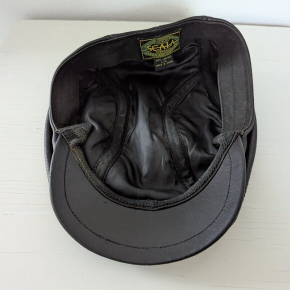 🔥 Scala Classico Leather Flat Cap - Mens XL - GATSBY STYLE - Picture 6 of 7